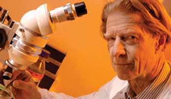 Image: 2012 Nobel laureate Prof. John B. Gurdon in his laboratory   (Photo courtesy of the Nobel Foundation).